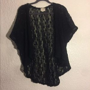 Black Crochet Kimono Cardigan